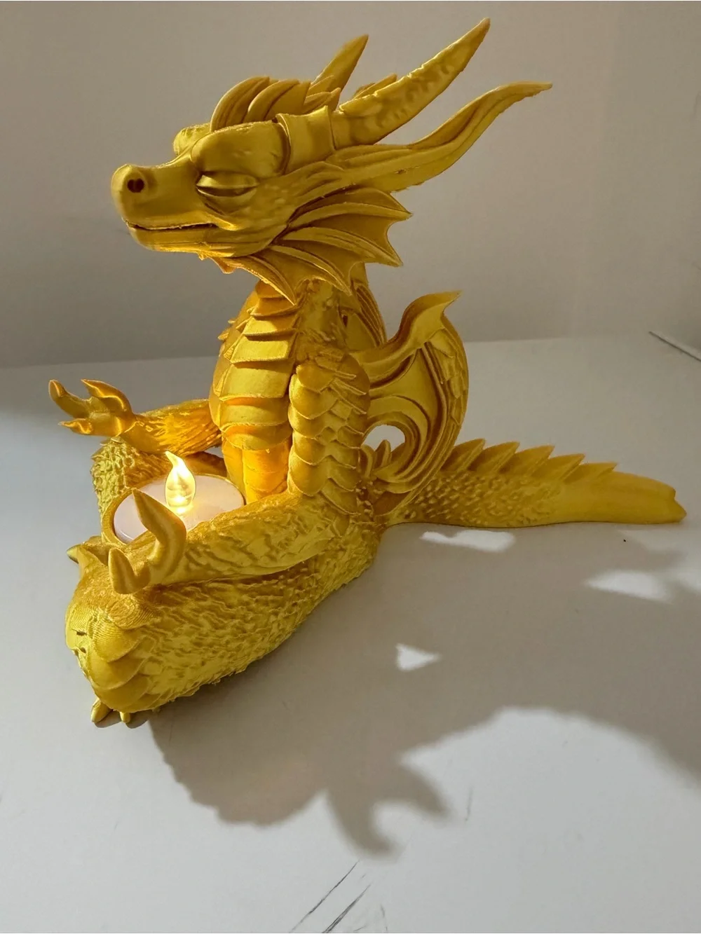 Golden Dragon Tealight Holder - Gold Home Accent